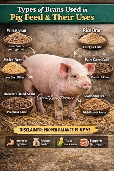 Types of Brans used in Pig Feed